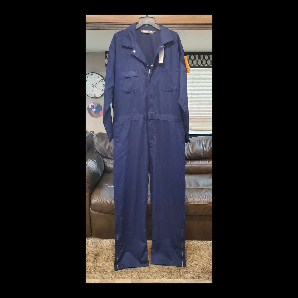 Berne Men's Navy Coverall Work Jumpsuit